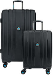 BG Berlin Valize de Călătorie Extensibile Sigure Negre de Înălțime Maximă 77cm cu 4 Roți Set 2 Bucăți (BG003/12BLA/2PSN) Valiza