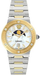 Versace Ceas Versace Versace VE7G00524 Ladies Watch Greca Logo Moonphase Diamonds 38mm 5ATM (VE7G00524) Ceas