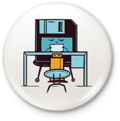 printfashion Floppy vs. pendrive - Kitűző, hűtőmágnes - Fehér (17873631)