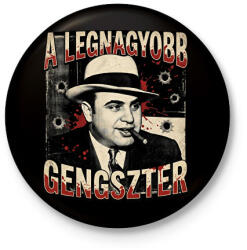 printfashion A legnagyobb gengszter - Kitűző, hűtőmágnes - Fekete (18097108)