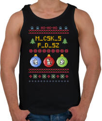 printfashion Karácsonyi Macskás Fadísz - Férfi atléta - Fekete (18048954)