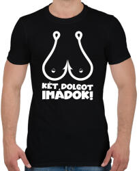 printfashion Két dolgot imádok - fehér - Férfi póló - Fekete (18210147)