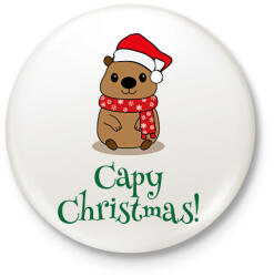 printfashion Capy Christmas - Kitűző, hűtőmágnes - Fehér (18043969)
