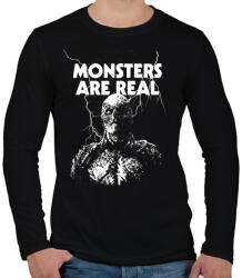 printfashion Vecna Monsters are real - Férfi hosszú ujjú póló - Fekete (18083657)