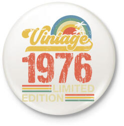 printfashion 1976 vintage 2 szülinap 50 - Kitűző, hűtőmágnes - Fehér (18305536)