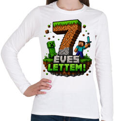 printfashion 7 éves lettem - Női hosszú ujjú póló - Fehér (18346751)