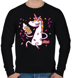 printfashion Unikornis sörrel - Férfi pulóver - Fekete (17892170)