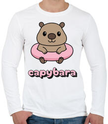 printfashion capybara pink - Férfi hosszú ujjú póló - Fehér (18042260)