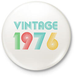 printfashion Szülinap vintage 1976 - Kitűző, hűtőmágnes - Fehér (18289420)