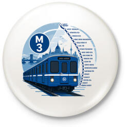 printfashion M3 metró - Kitűző, hűtőmágnes - Fehér (18392456)