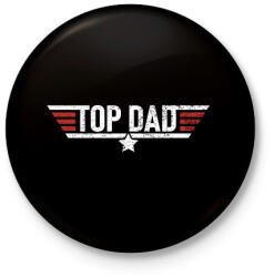 printfashion TOP dad legjobb apa - Kitűző, hűtőmágnes - Fekete (18299127)
