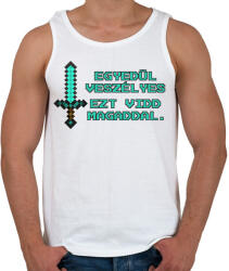 printfashion Egyedül veszélyes- minecraft - Férfi atléta - Fehér (18295483)