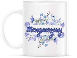 printfashion Menyasszony kék virág - Bögre - Fehér (18374115)