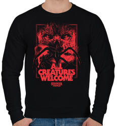 printfashion Stranger Things All creatures welcome - Férfi pulóver - Fekete (18082771)