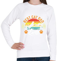 printfashion Best cat dad - Női pulóver - Fehér (18387520)