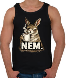 printfashion Grumpy nyúl kávéval - Férfi atléta - Fekete (18098928)