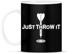 printfashion Just Throw it - darts pólóminta - Bögre - Fekete (18107437)
