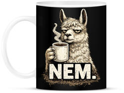 printfashion Grumpy láma kávéval - Bögre - Fekete (18098437)