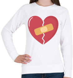printfashion Broken Heart - Női pulóver - Fehér (18130059)