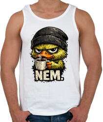 printfashion Grumpy kiskacsa kávéval - Férfi atléta - Fehér (18101627)
