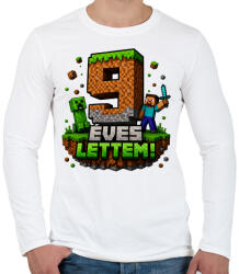 printfashion 9 éves lettem - Férfi hosszú ujjú póló - Fehér (18347618)