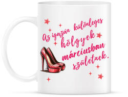 printfashion Szülinap tűsarkú pink márc - Bögre - Fehér (18199234)