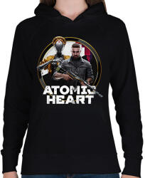 printfashion Atomic Heart - Női kapucnis pulóver - Fekete (18134568)