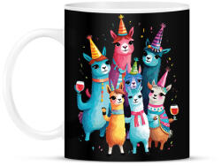 printfashion Láma party - Bögre - Fekete (18016029)