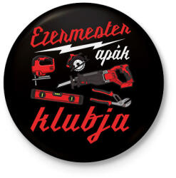 printfashion Ezermester apuka - Kitűző, hűtőmágnes - Fekete (18394747)