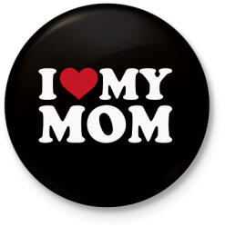 printfashion I love my mom - Kitűző, hűtőmágnes - Fekete (18415815)