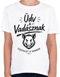 printfashion Tiszteld a vaddisznót - Gyerek póló - Fehér (18435733)