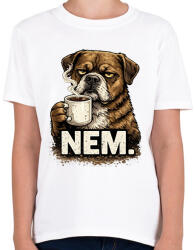 printfashion Grumpy kutya kávéval - Gyerek póló - Fehér (18097675)