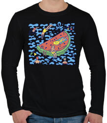 printfashion Dinnye matrac - Férfi hosszú ujjú póló - Fekete (17893983)