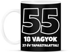 printfashion 55 - 18 vagyok 37 év tapasztalattal - fehér - Bögre - Fekete (18278307)