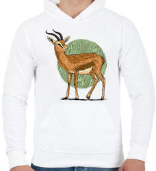 printfashion Gazella - Férfi kapucnis pulóver - Fehér (17910184)