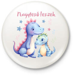 printfashion aranyos dínó - Kitűző, hűtőmágnes - Fehér (18295423)