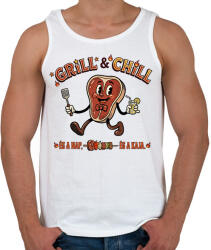 printfashion Grill and chill - Férfi atléta - Fehér (18466222)