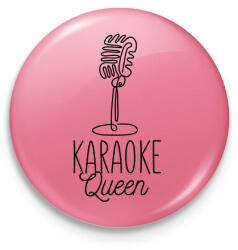 printfashion Karaoke királynő - Kitűző, hűtőmágnes - Rózsaszín (18012928)