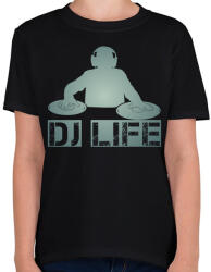printfashion Dj life - Gyerek póló - Fekete (18343569)