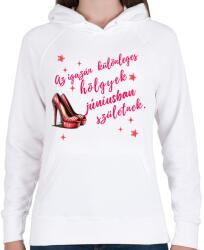 printfashion Szülinap tűsarkú pink - Női kapucnis pulóver - Fehér (18345392)