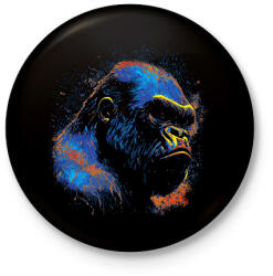 printfashion Színes gorilla - Kitűző, hűtőmágnes - Fekete (17863263)