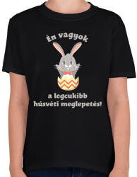 printfashion Én vagyok a legcukibb húsvéti meglepetés - Gyerek póló - Fekete (18182058)