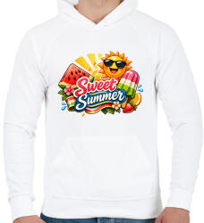 printfashion Sweet summer - Férfi kapucnis pulóver - Fehér (18461225)