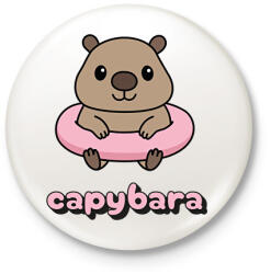 printfashion capybara pink - Kitűző, hűtőmágnes - Fehér (18043068)