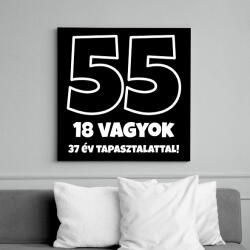 printfashion 55 - 18 vagyok 37 év tapasztalattal - fehér - Vászonkép - Fekete (18278369)