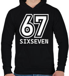printfashion 67 - sixseven - fehér - Férfi kapucnis pulóver - Fekete (18142619)