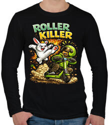 printfashion Roller vs Nyúl - Roller killer - Férfi hosszú ujjú póló - Fekete (18354947)
