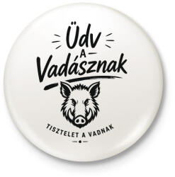 printfashion Tiszteld a vaddisznót - Kitűző, hűtőmágnes - Fehér (18436413)