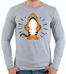 printfashion Tigriscápa - Férfi hosszú ujjú póló - Sport szürke (17947842)