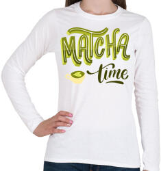 printfashion Matcha time - Női hosszú ujjú póló - Fehér (18309295)
